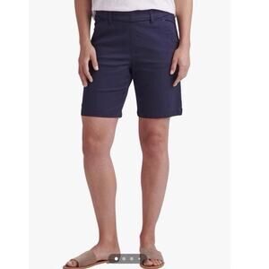 Jag Jeans Maddie Pull On Shorts Mid Rise 8” Twill Stretch Blue 14W